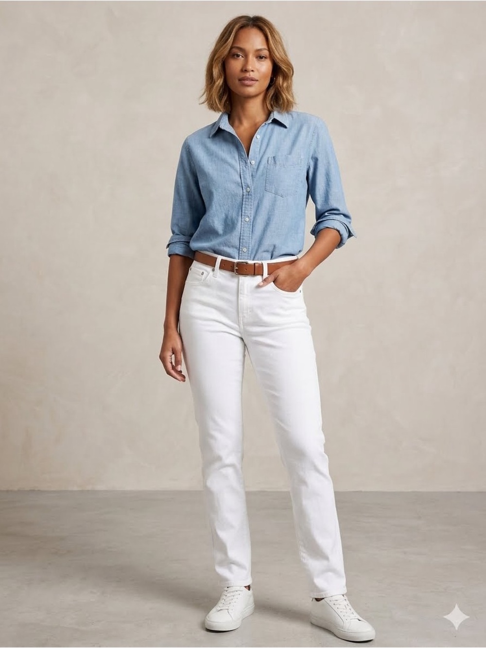 Bandolino Sheryl Baby Boot Ladies Jeans White Stretch Slim 5 Pocket Size 8